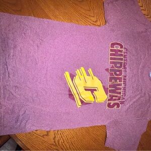 Jerzees Maroon and Yellow Central Michigan Women's Tee